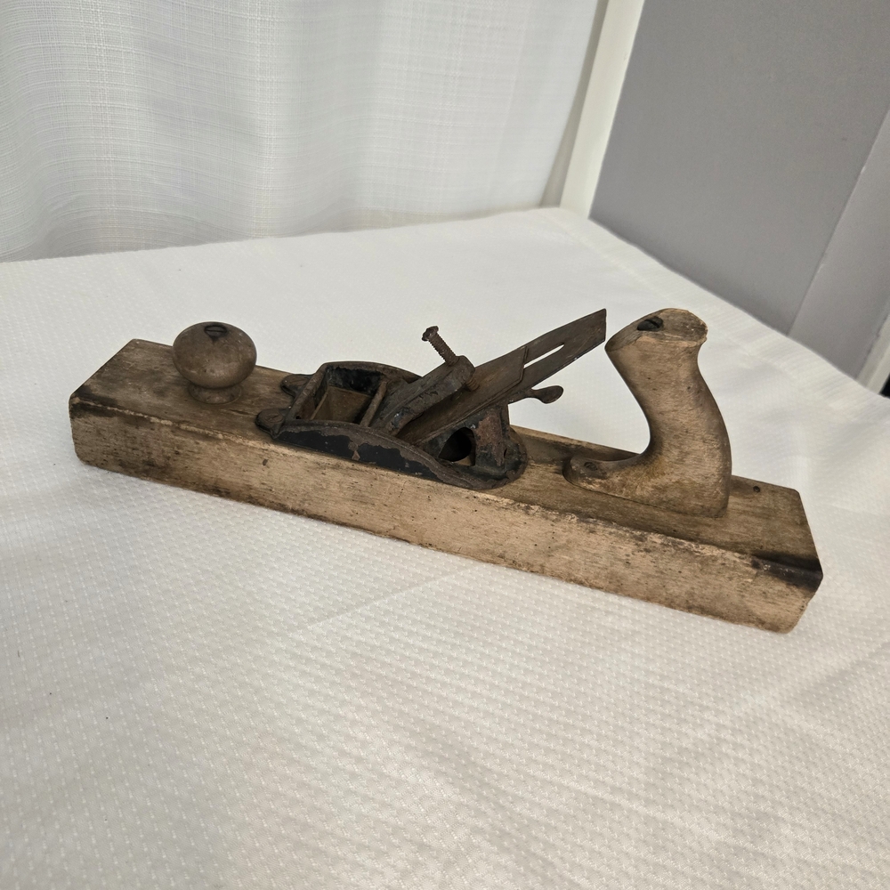 Vtg Stanley Rule & Level Co No 127 Plane Smooth Wood Bottom Liberty Bell Edition